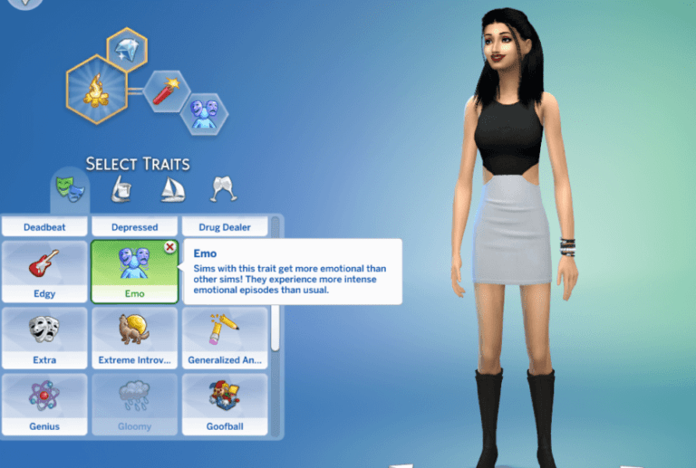 Changing traits in sims 4