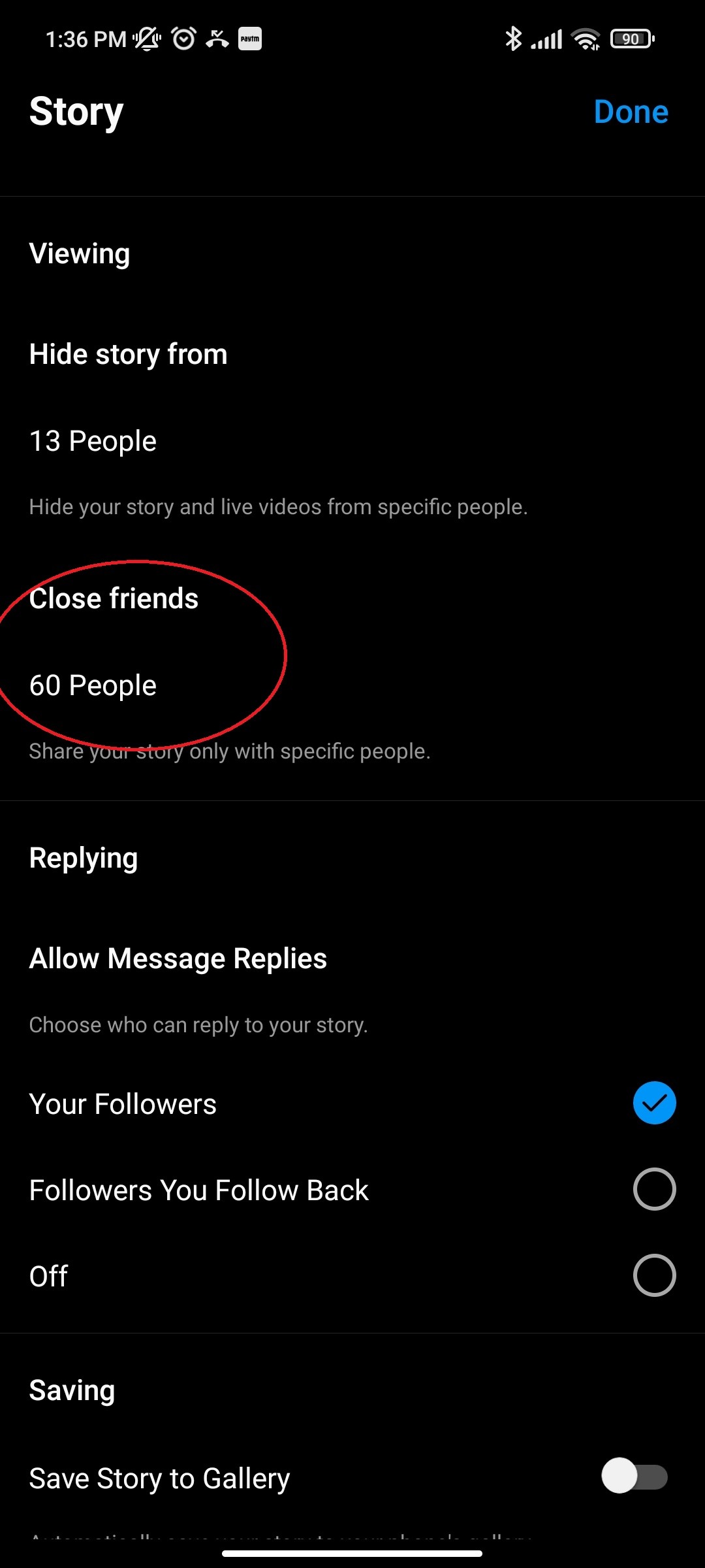 Close friends list on instagram