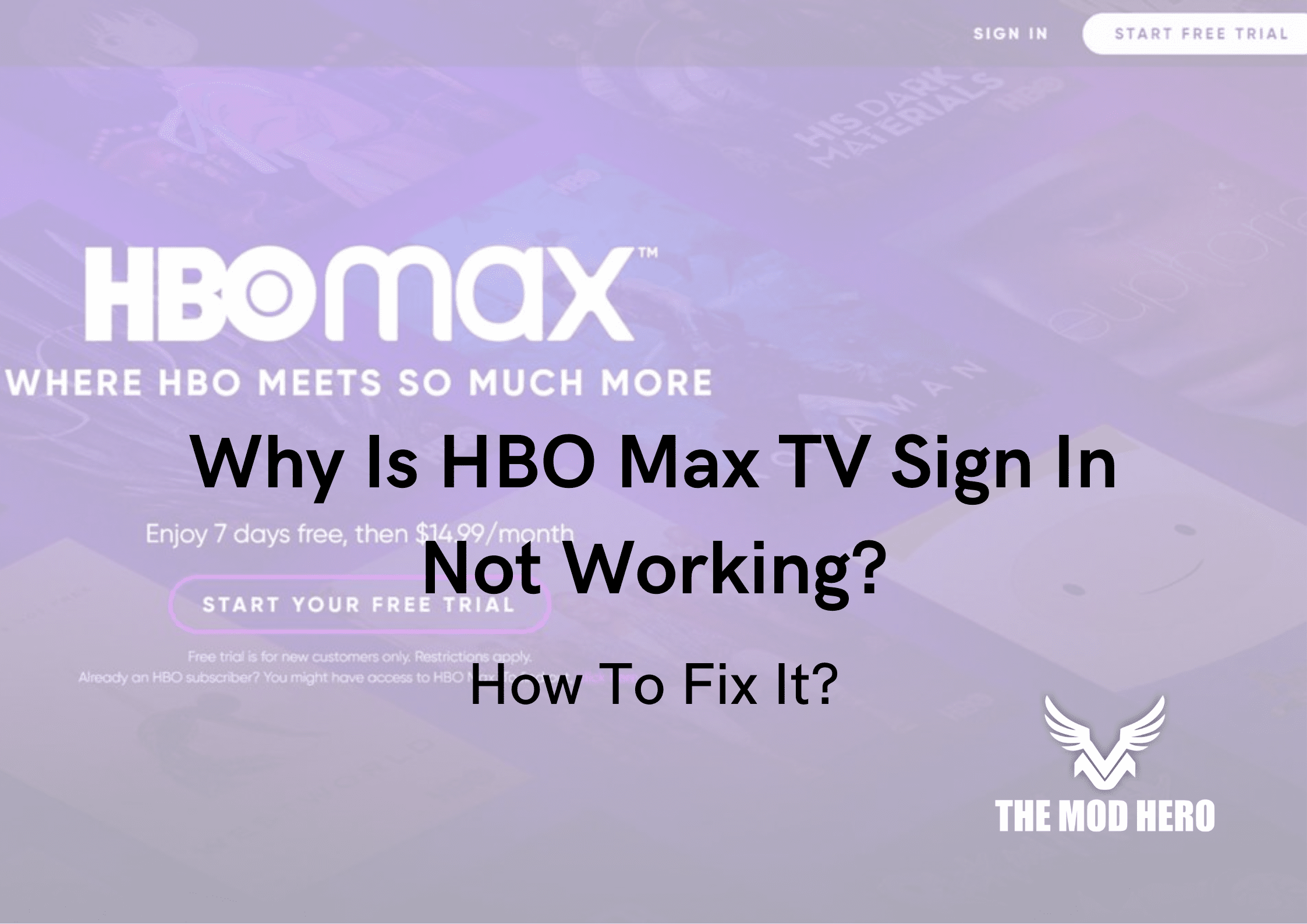 HBO Max TV Sign In Not Working