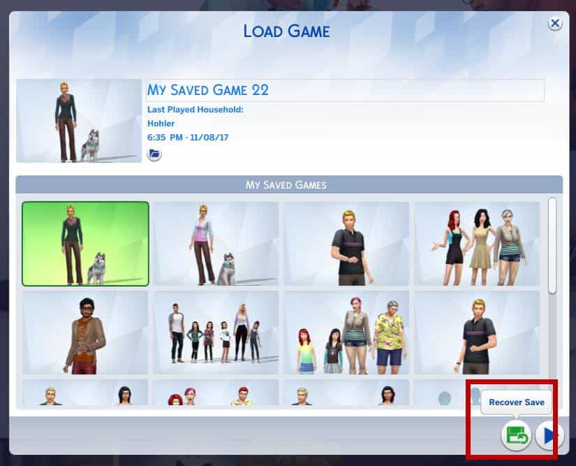 remove the saved data from sims