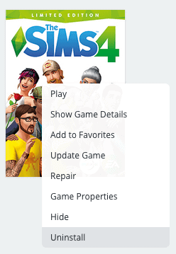 uninstalling the Sims 4 Launcher
