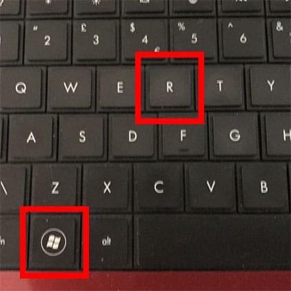 Press the windows key logo on the keyboard plus R