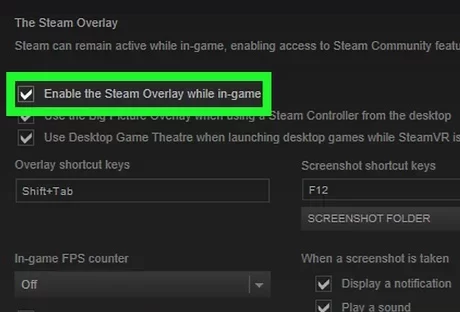 Enable the steam overlay while in-game